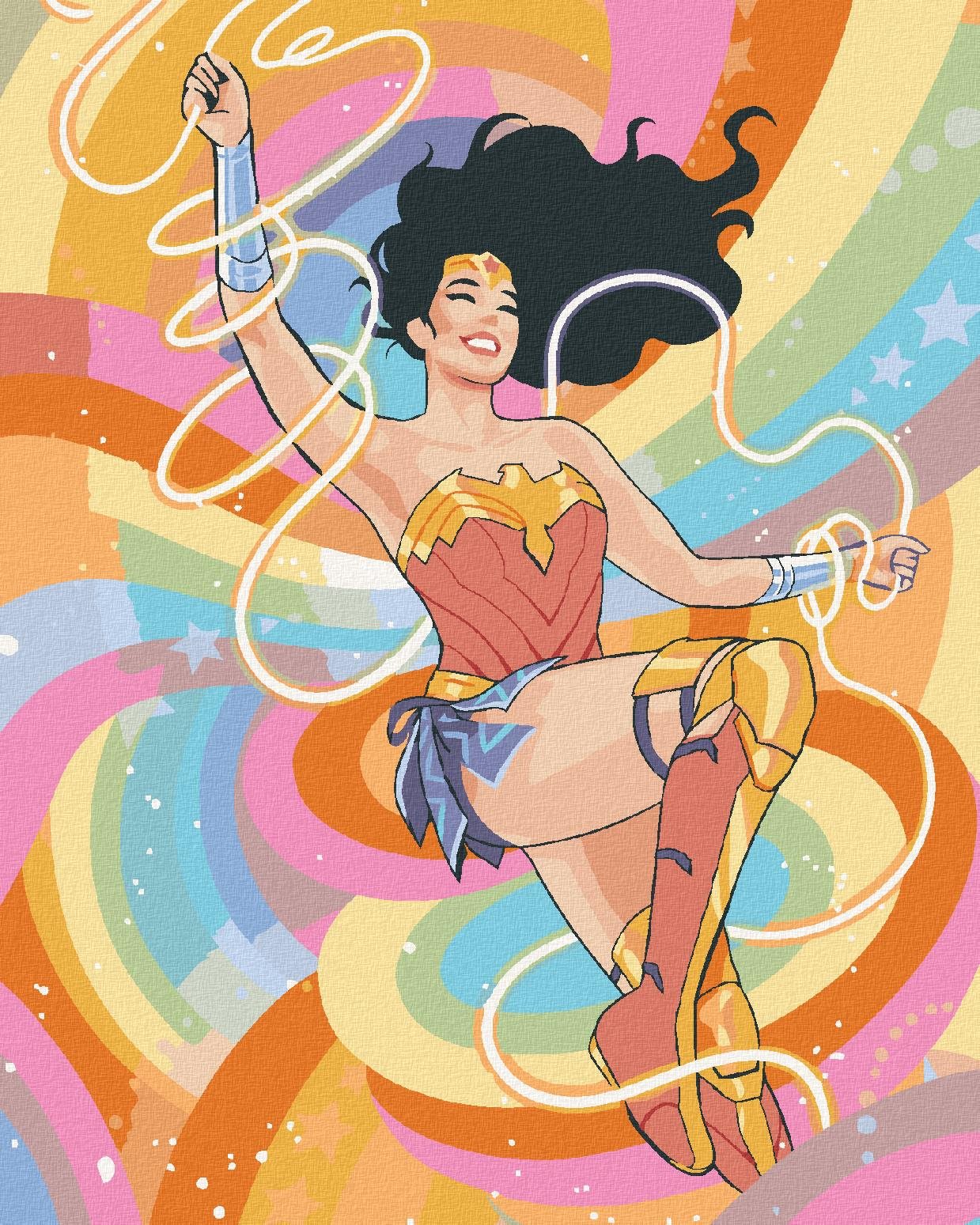 Zuty - Wonder woman duhová, 40×50 cm, vypnuté plátno na rám
