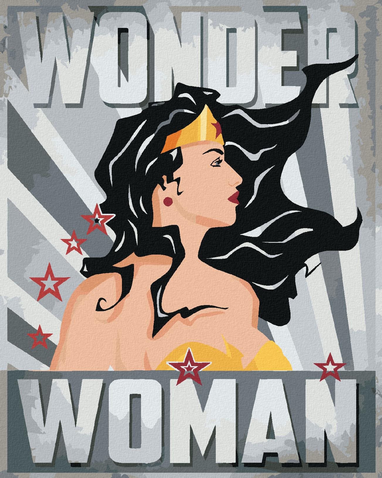 Zuty - Wonder woman hvězda II, 40×50 cm, vypnuté plátno na rám