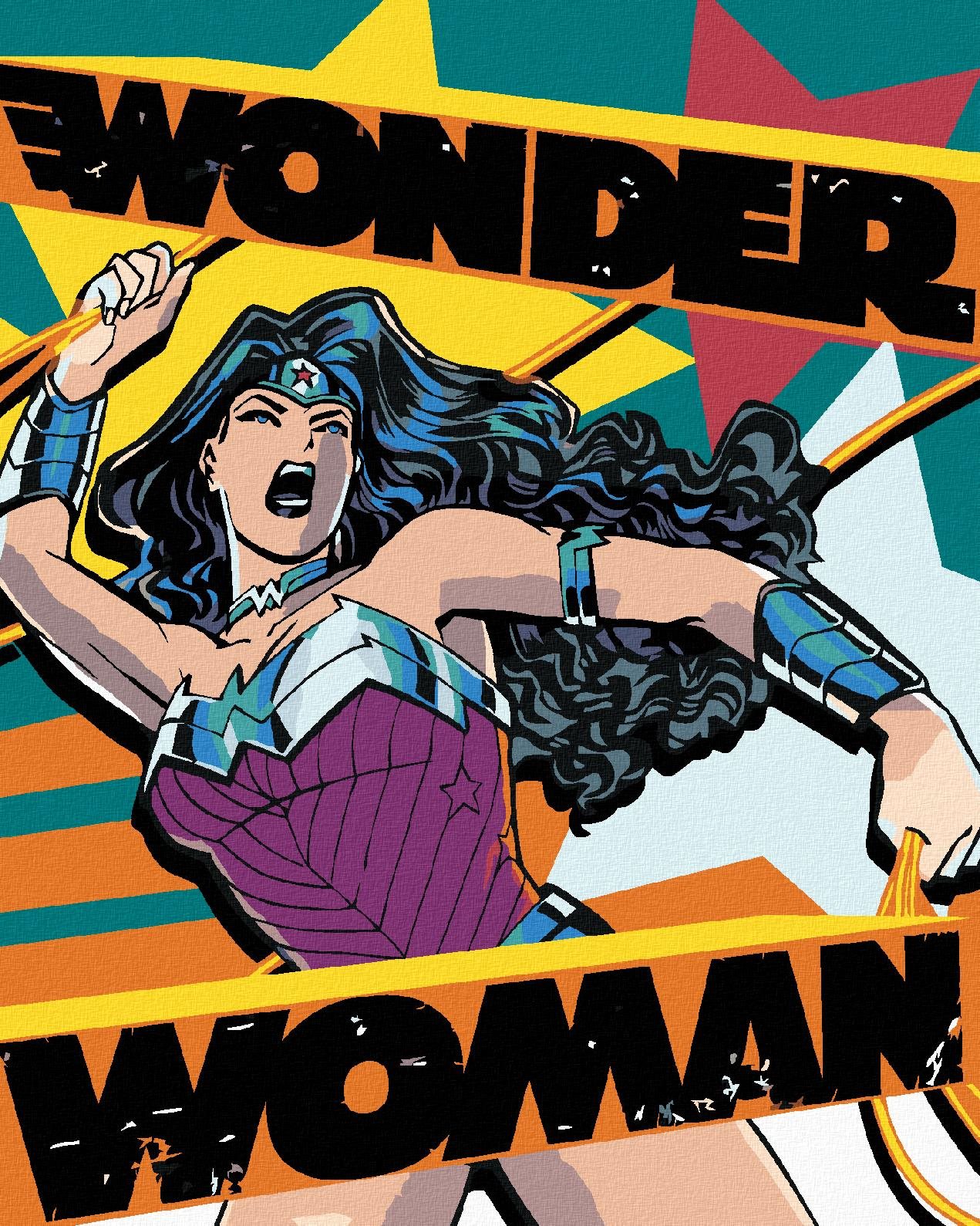 Zuty - Wonder woman křičí plakát, 40×50 cm, vypnuté plátno na rám