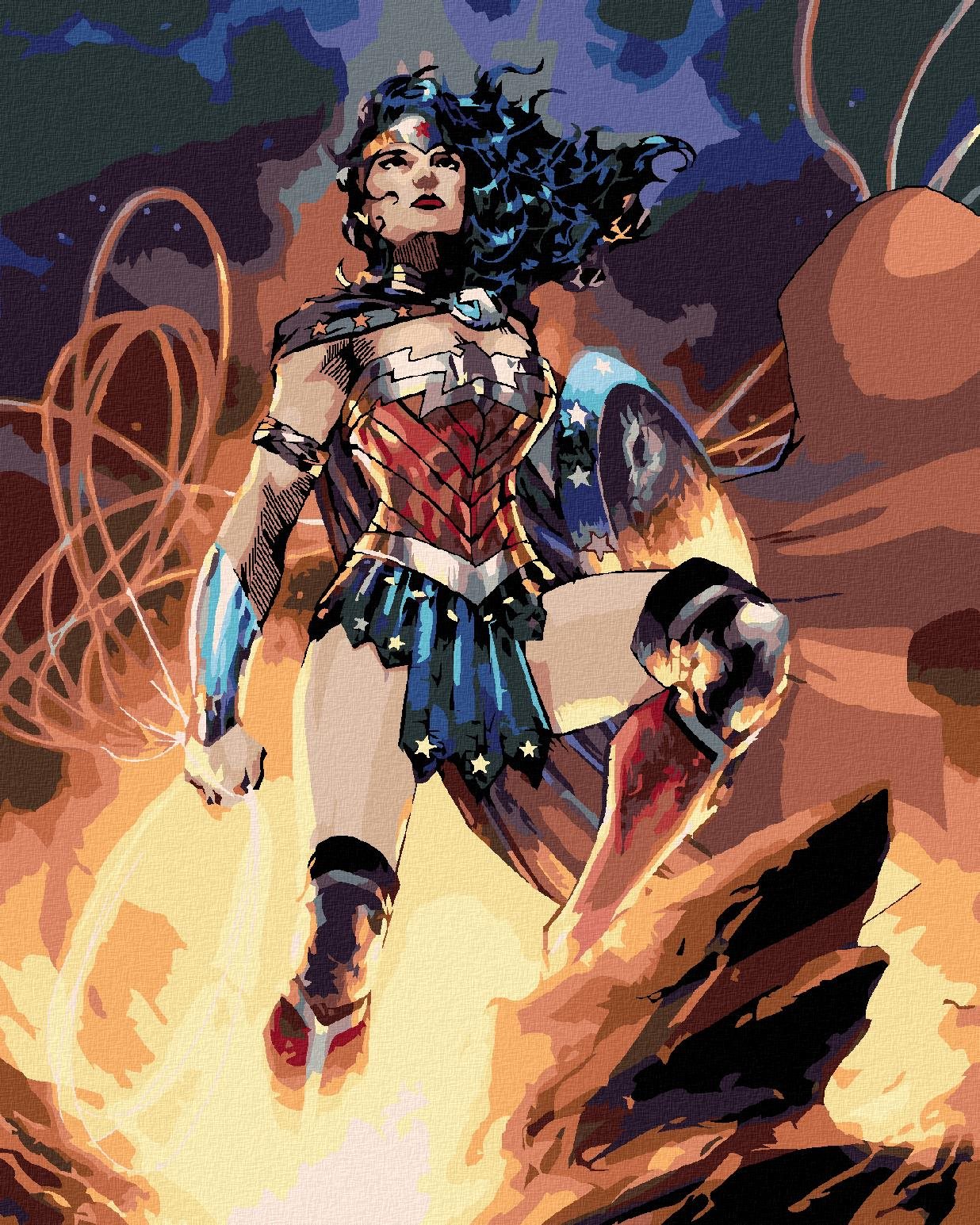 Zuty - Wonder woman na skále, 40×50 cm, vypnuté plátno na rám