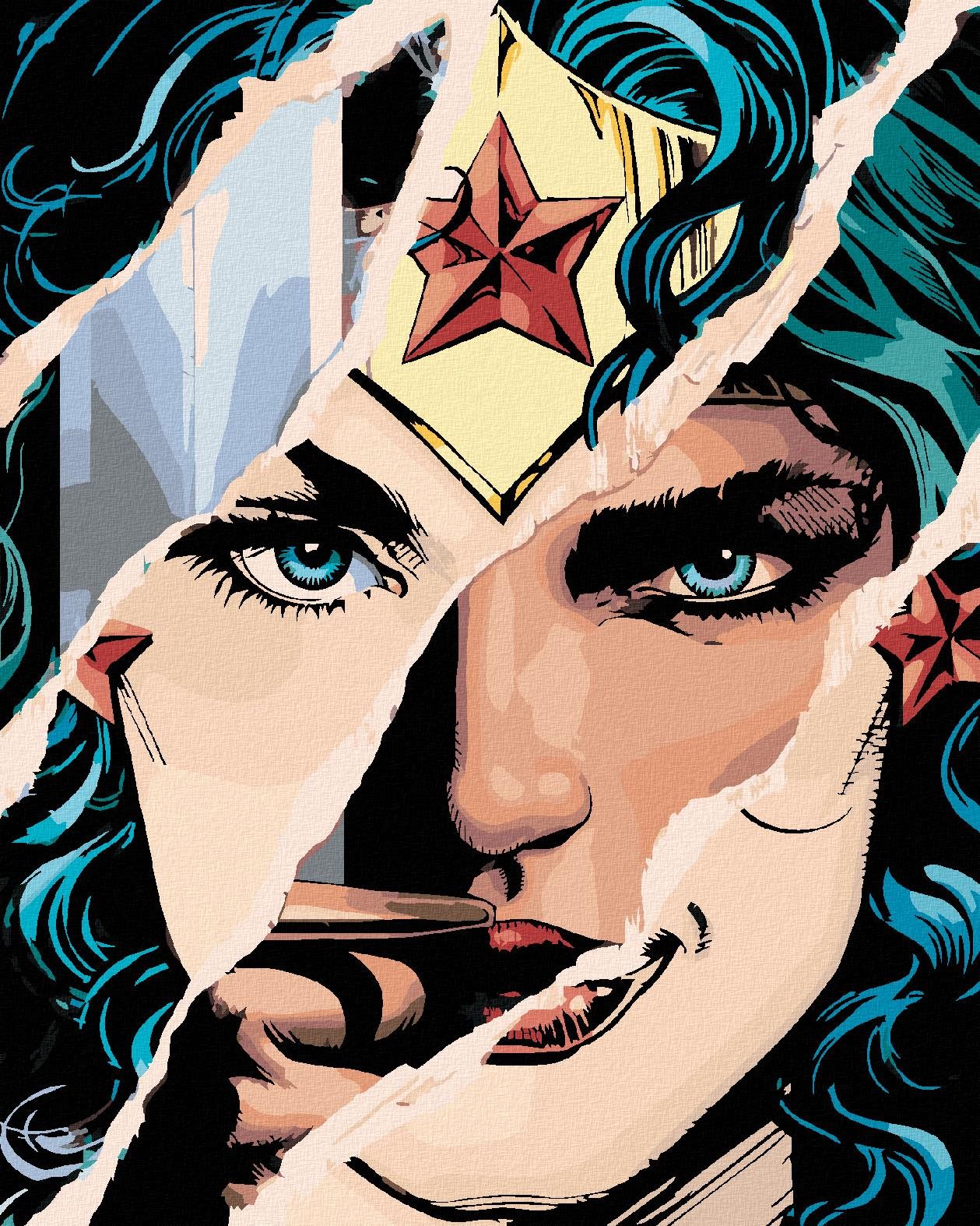 Zuty - Wonder woman papír II, 40×50 cm, vypnuté plátno na rám