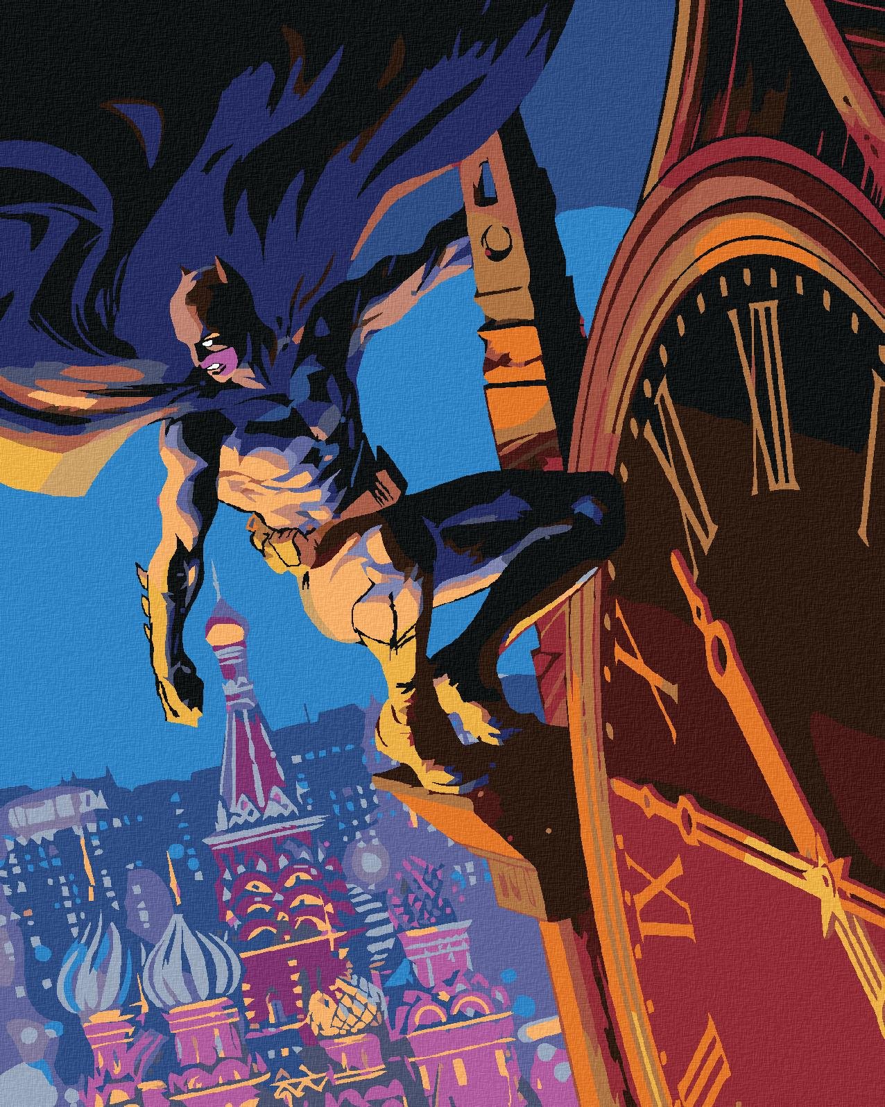 Zuty - Batman na vrcholku věže, 40×50 cm, vypnuté plátno na rám
