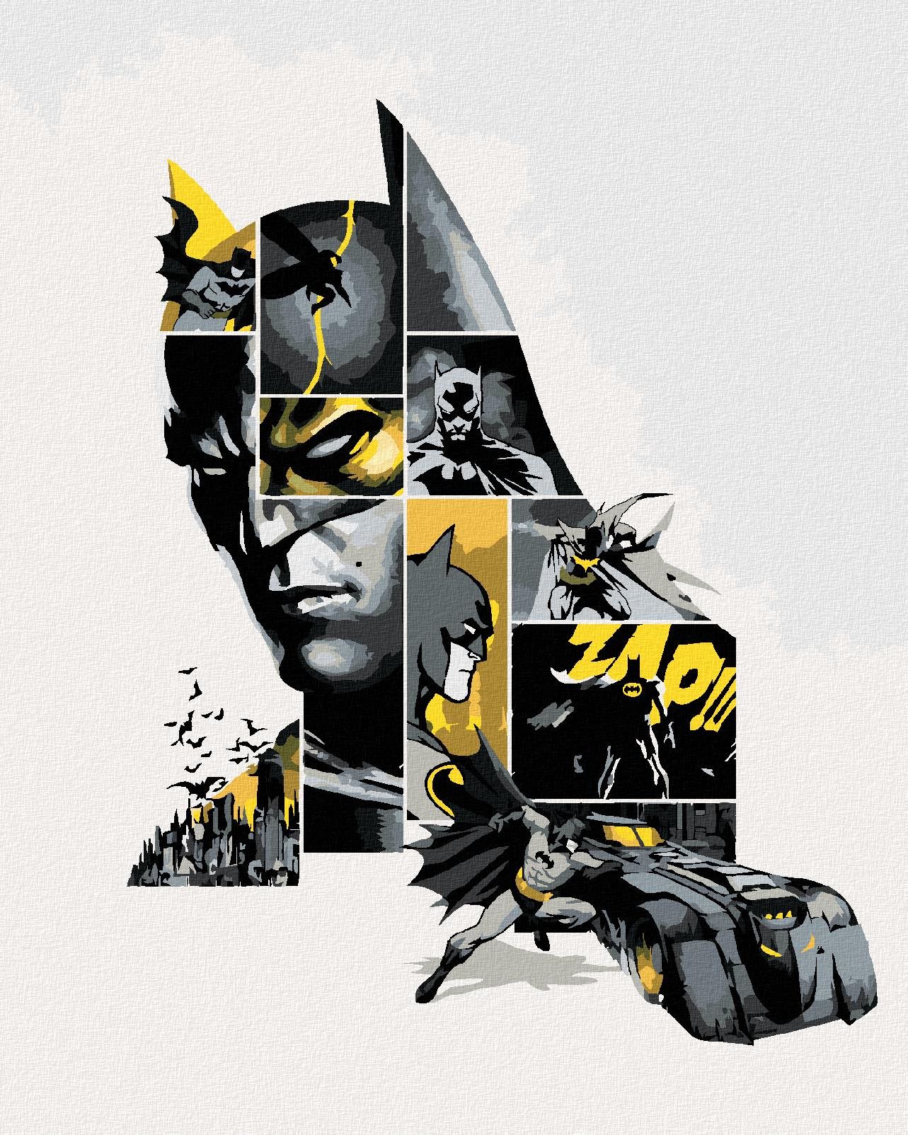 Zuty - Batman v šedé a žluté, 40×50 cm, vypnuté plátno na rám