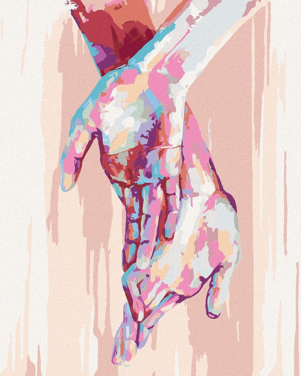 Abstraktní dlaně II, 40×50 cm, vypnuté plátno na rám