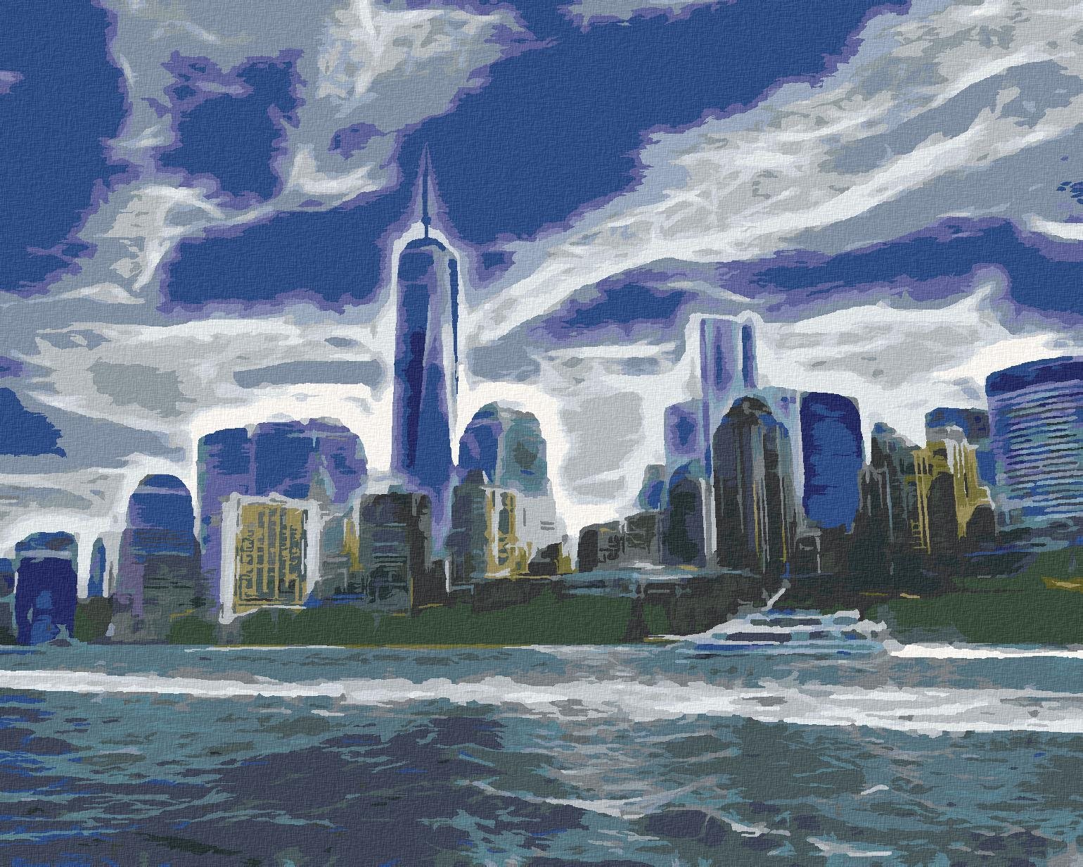 Abstraktní Manhattan, 40×50 cm, vypnuté plátno na rám