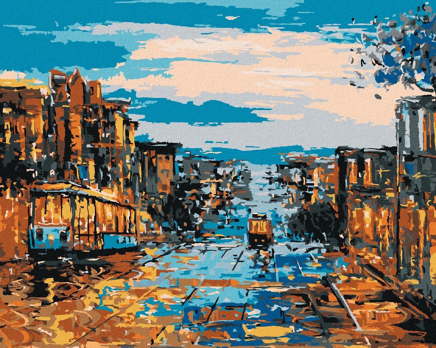 Doprava v San Franciscu, 40×50 cm, vypnuté plátno na rám