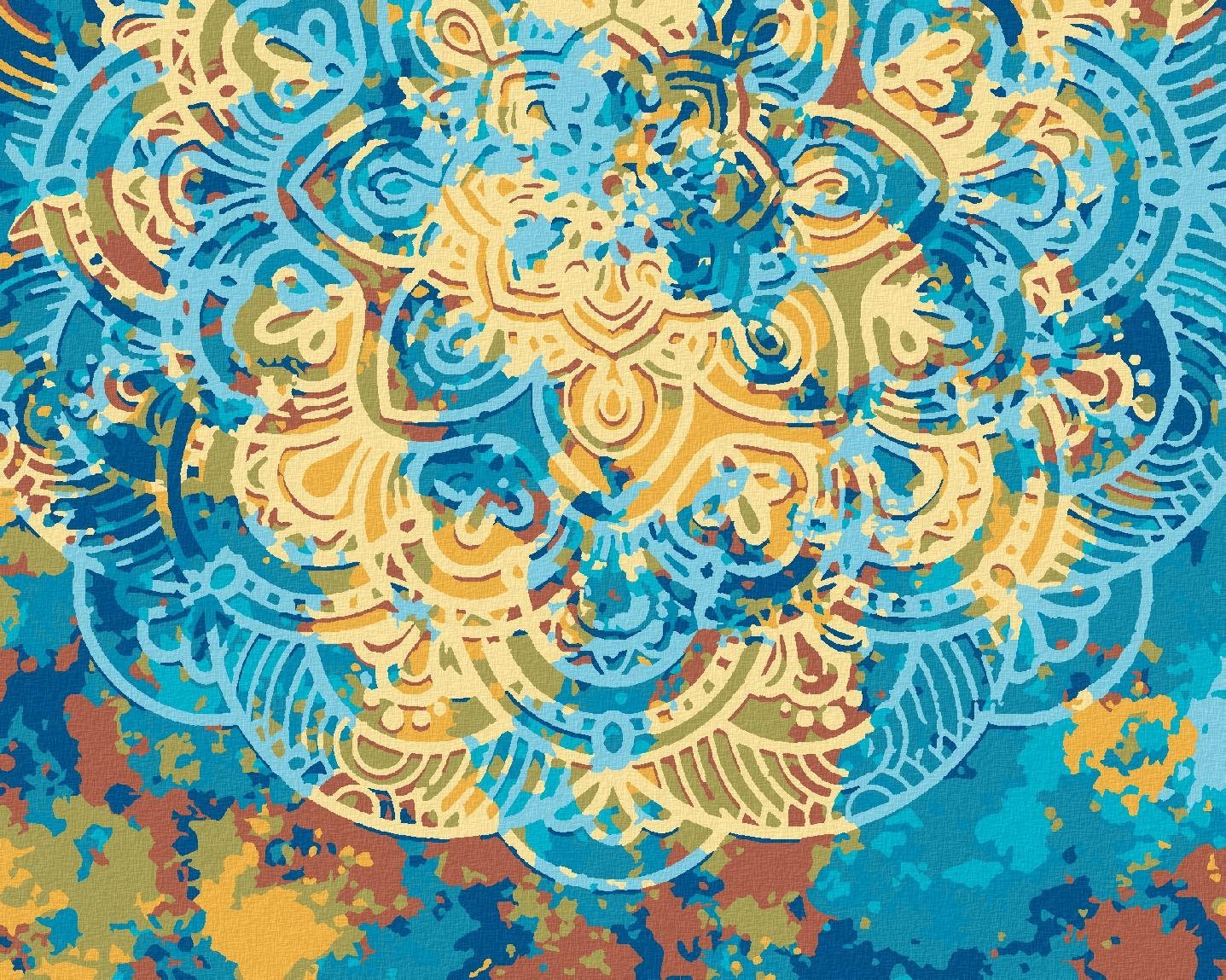 Mandala plná barev, 40×50 cm, vypnuté plátno na rám