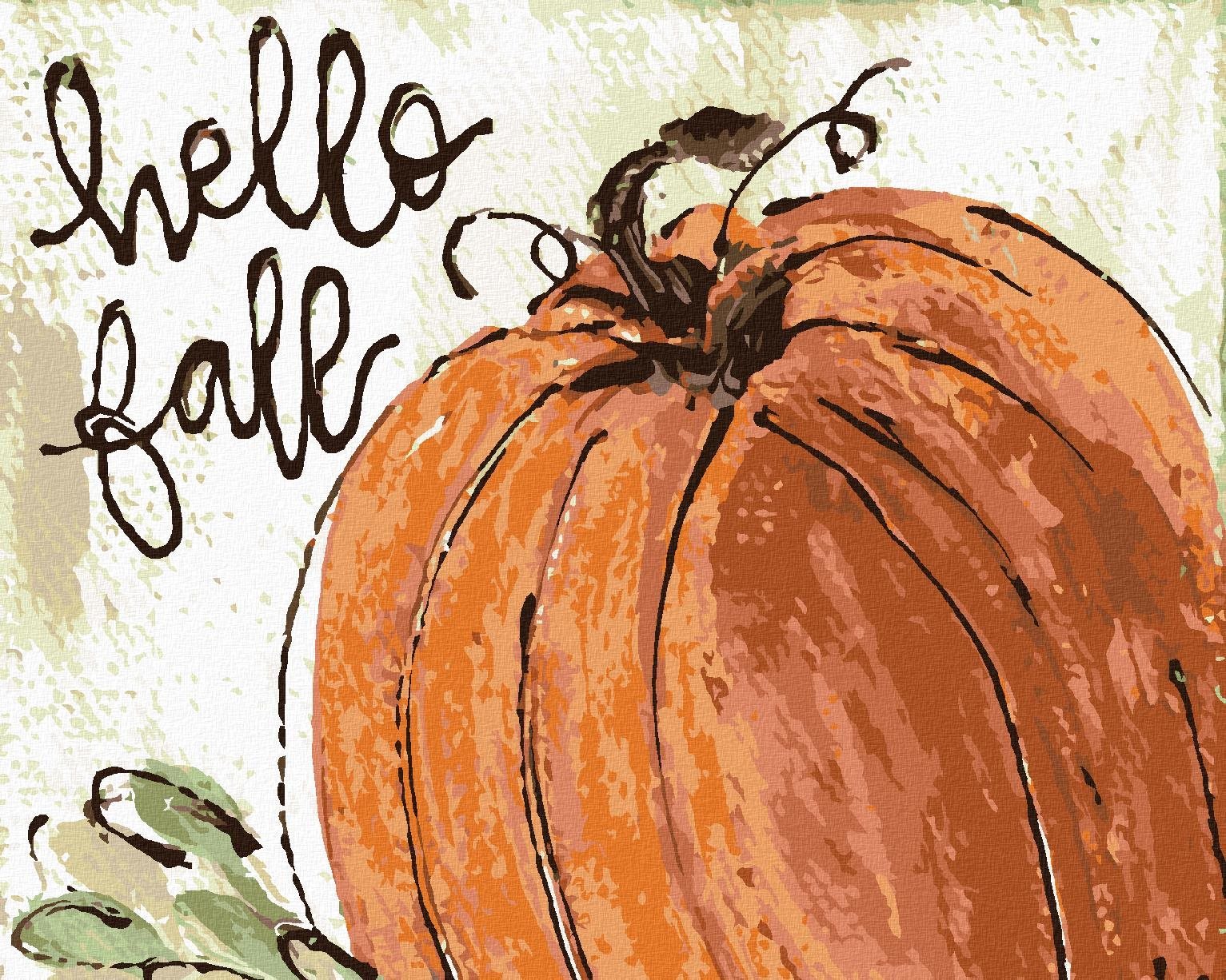 Oranžova dýně (Haley Bush), 40×50 cm, vypnuté plátno na rám