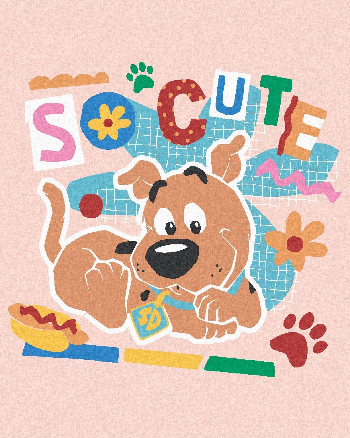 Plakát Scooby s hotdogem (Scooby Doo), 40×50 cm, bez rámu a bez vypnutí plátna