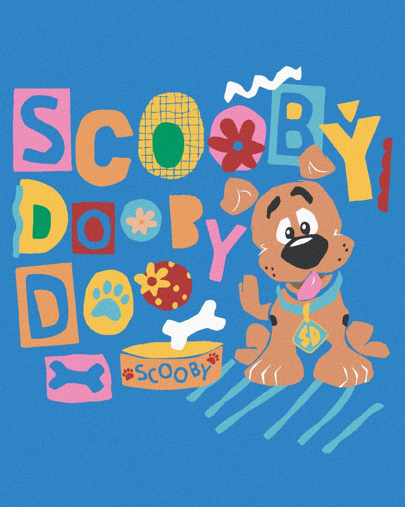Plakát Scooby s miskou (Scooby Doo), 40×50 cm, vypnuté plátno na rám