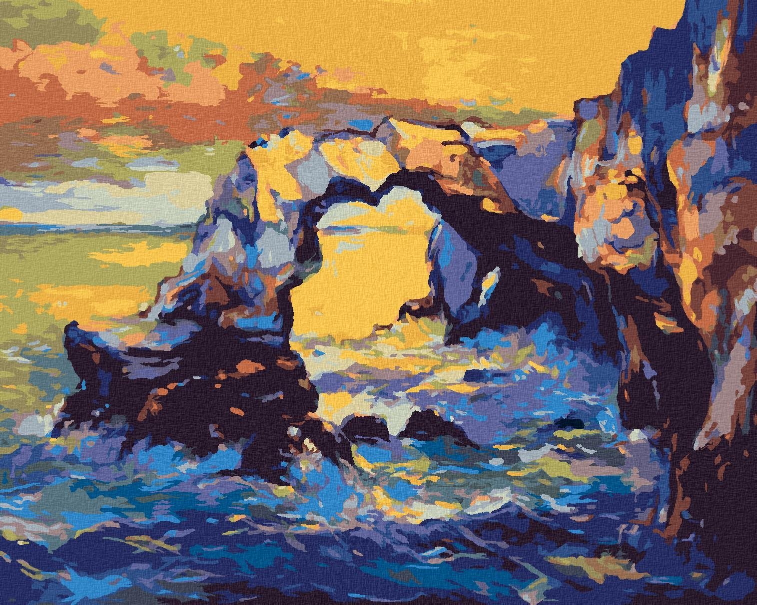 Útes nad oceánem, 40×50 cm, vypnuté plátno na rám