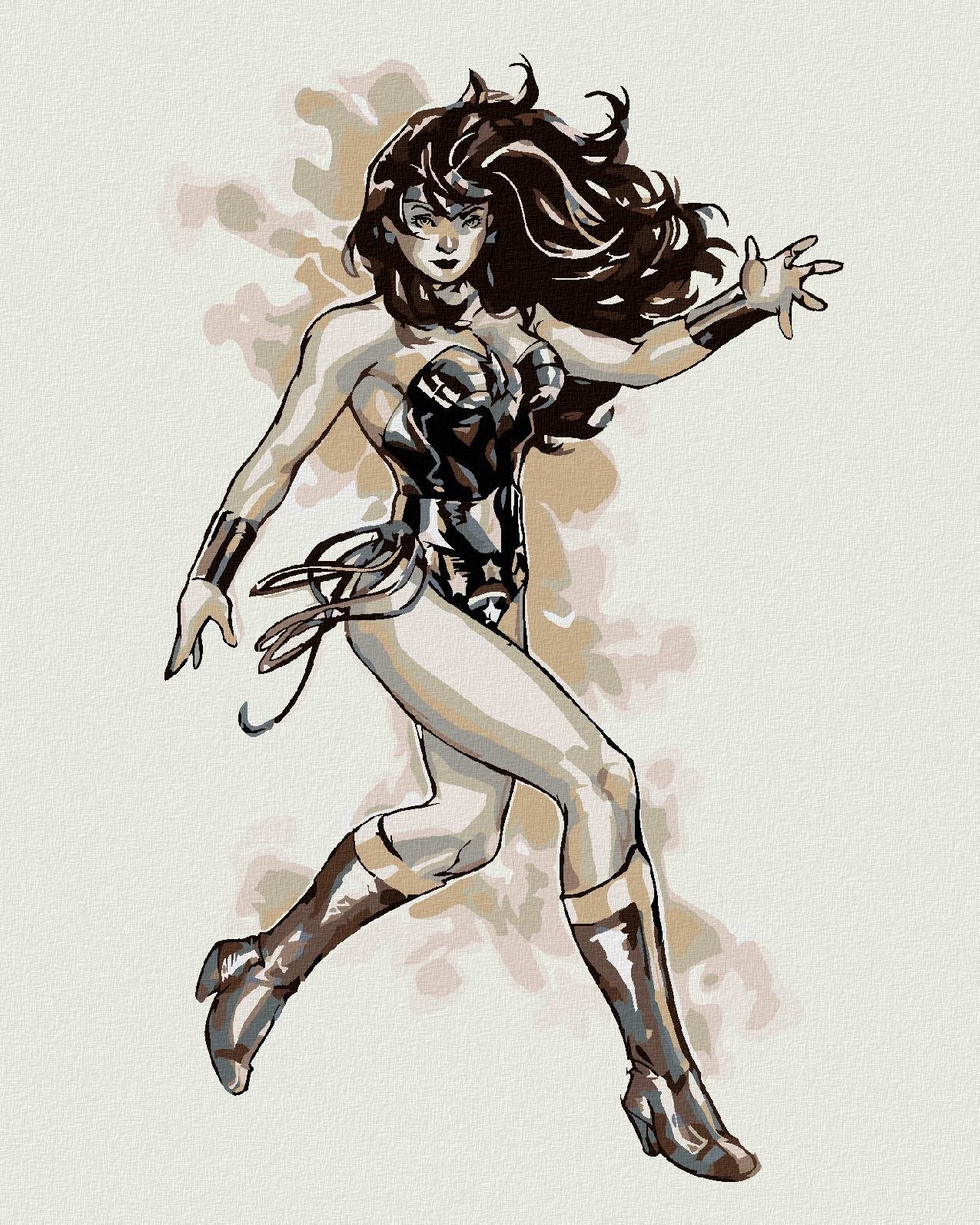 Wonder Woman černobílý plakát III, 40×50 cm, bez rámu a bez vypnutí plátna