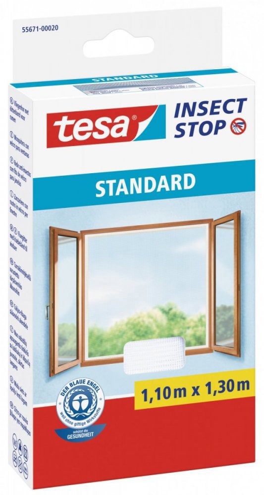TESA Síť proti hmyzu STANDARD, na okno, bílá, 1,1 m × 1,3 m