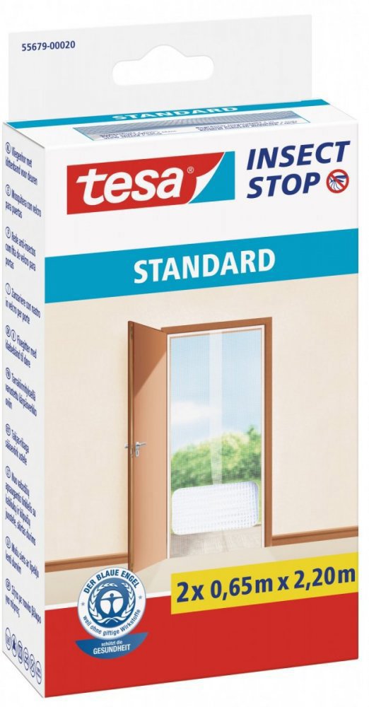 TESA Síť proti hmyzu STANDARD, do dveří, bílá, 2 × 0,65 m × 2,2 m