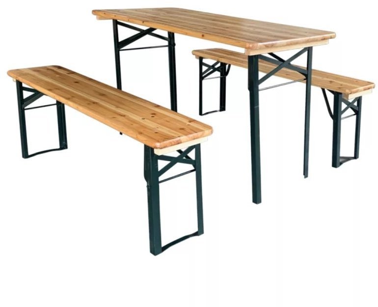 IGOTREND Zahradní nábytek pivní set 3 díly stůl + lavice 117 cm