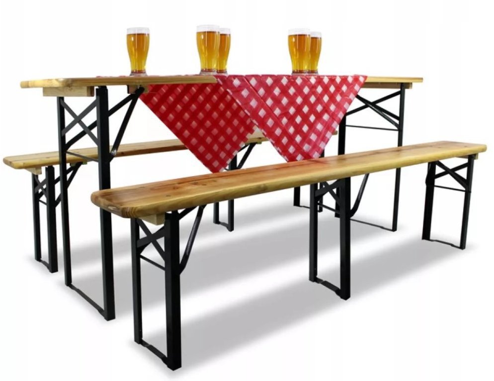 IGOTREND Zahradní nábytek pivní set 3 díly stůl + lavice 220 cm