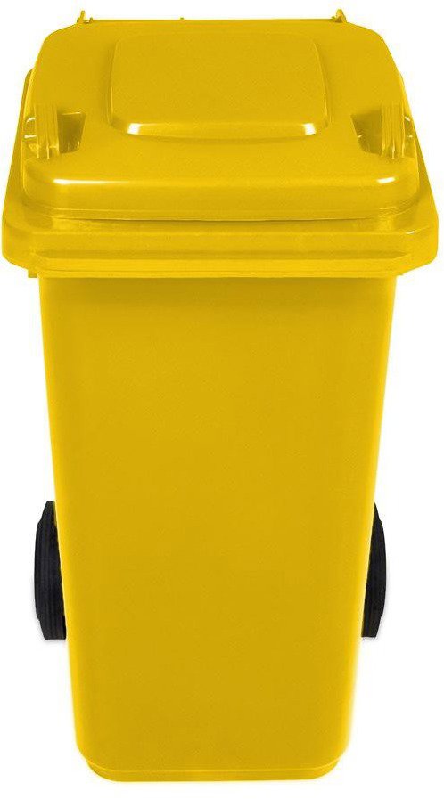 J.A.D. TOOLS Popelnice, plastová kolečka 120 l, žlutá