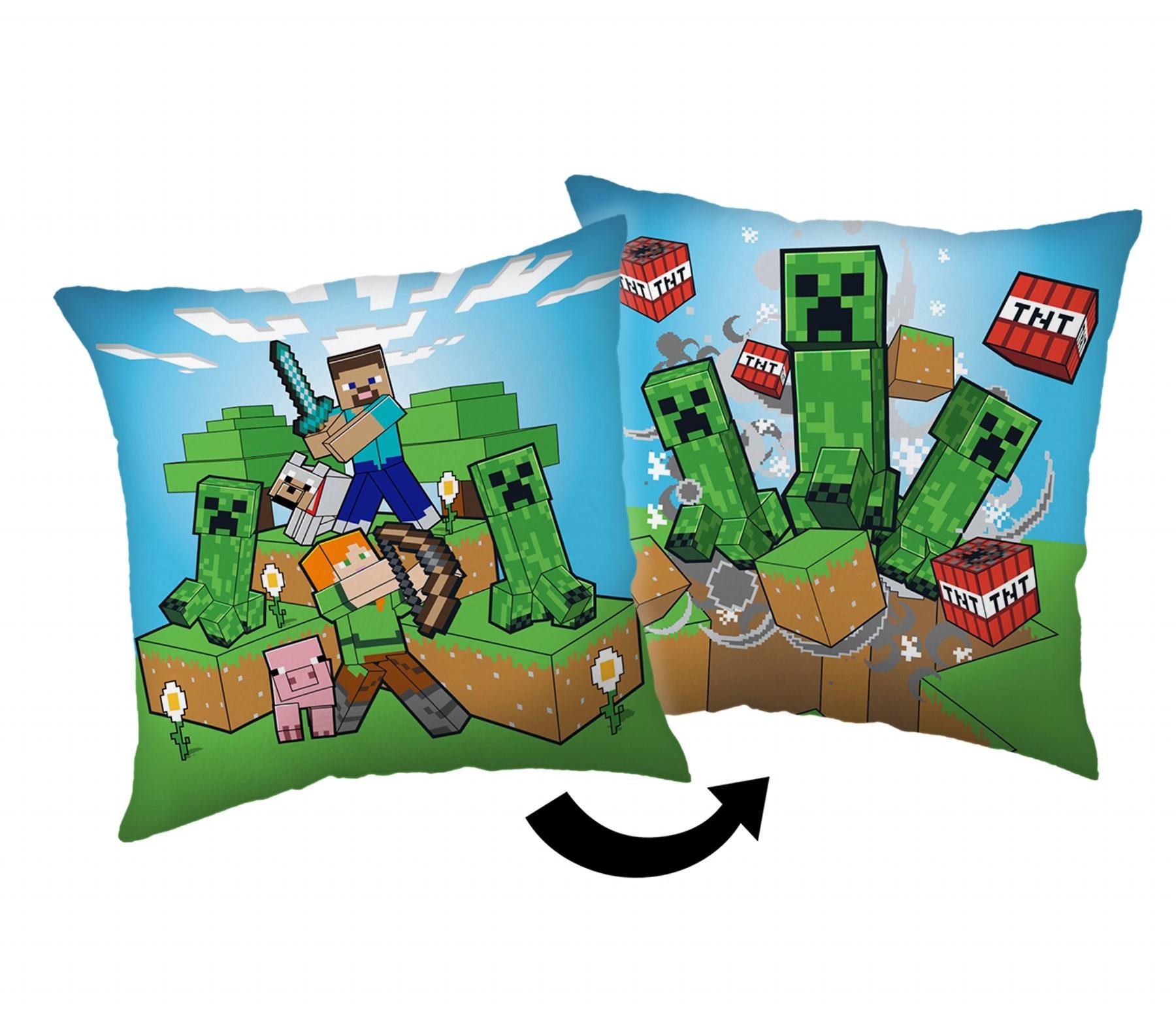 Jerry Fabrics Polštářek Minecraft Creeper rush 40 × 40 cm