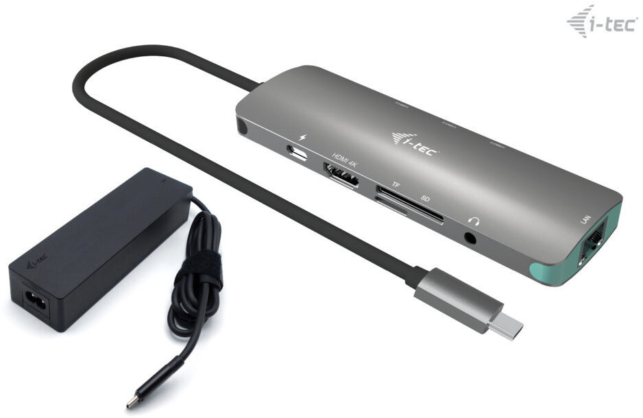 i-tec USB-C Metal Nano Docking Station 4K HDMI LAN s PD 100W + i-tec Universal Charger 100W