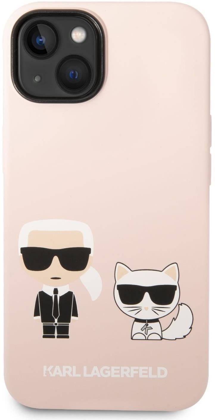 Karl Lagerfeld and Choupette Liquid Silicone Zadní Kryt pro iPhone 14 Plus Pink