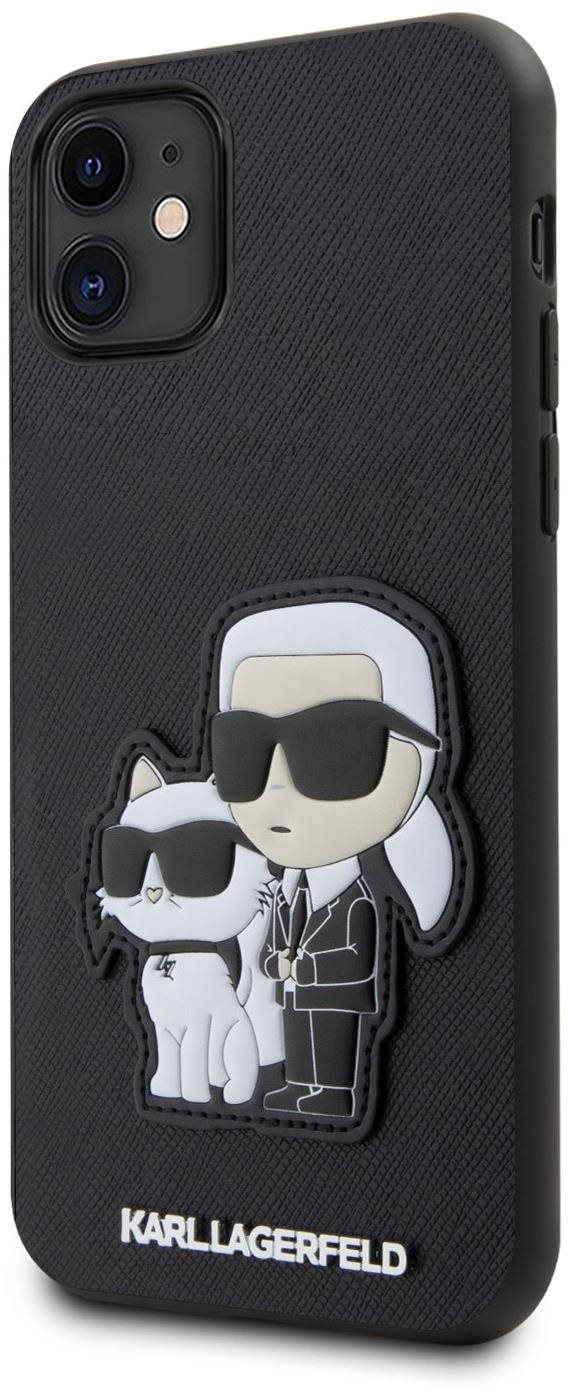Karl Lagerfeld PU Saffiano Karl and Choupette NFT Zadní Kryt pro iPhone 11 Black