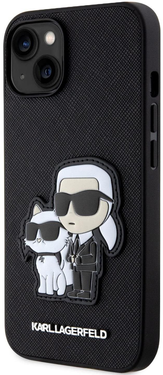 Karl Lagerfeld PU Saffiano Karl and Choupette NFT Zadní Kryt pro iPhone 13 Black
