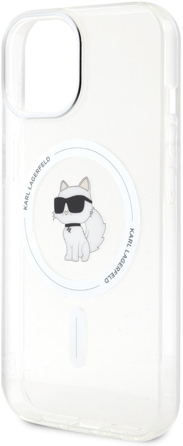 Karl Lagerfeld IML Choupette MagSafe Zadní Kryt pro iPhone 15 Transparent