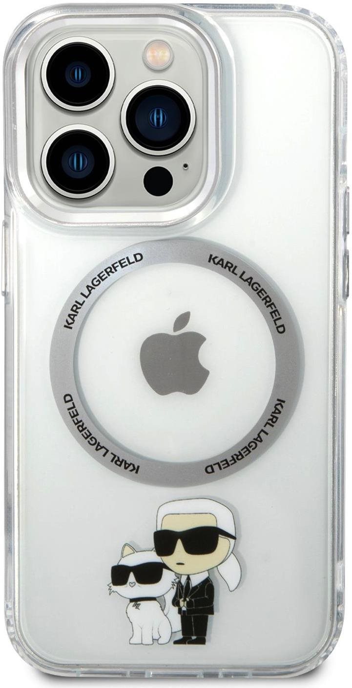 Karl Lagerfeld IML Karl and Choupette NFT MagSafe Zadní Kryt pro iPhone 15 Pro Transparent