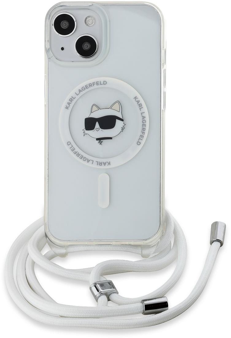 Karl Lagerfeld IML Crossbody Choupette Head MagSafe Zadní Kryt pro iPhone 15 Transparent