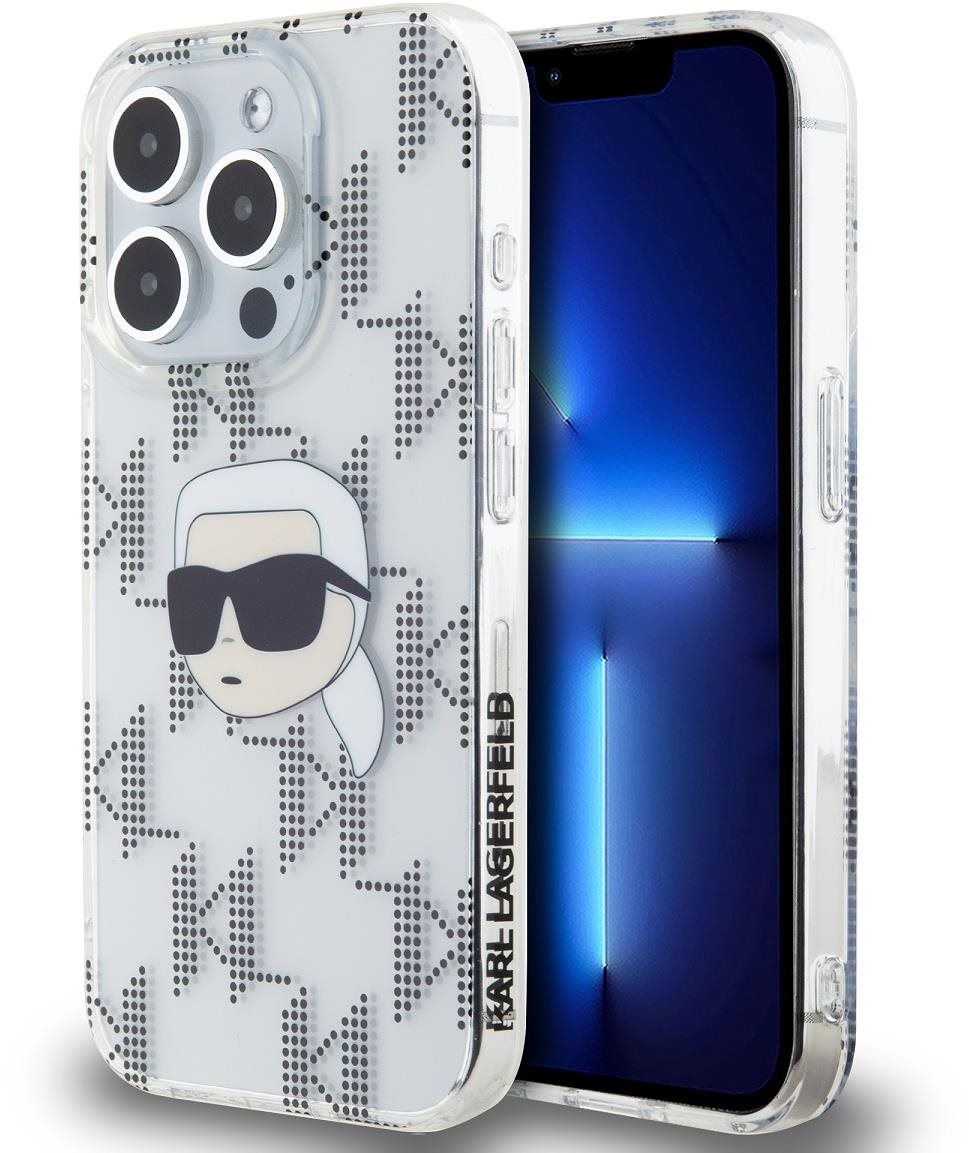Karl Lagerfeld IML Electroplated Karl Head Zadní Kryt pro iPhone 15 Pro Transparent