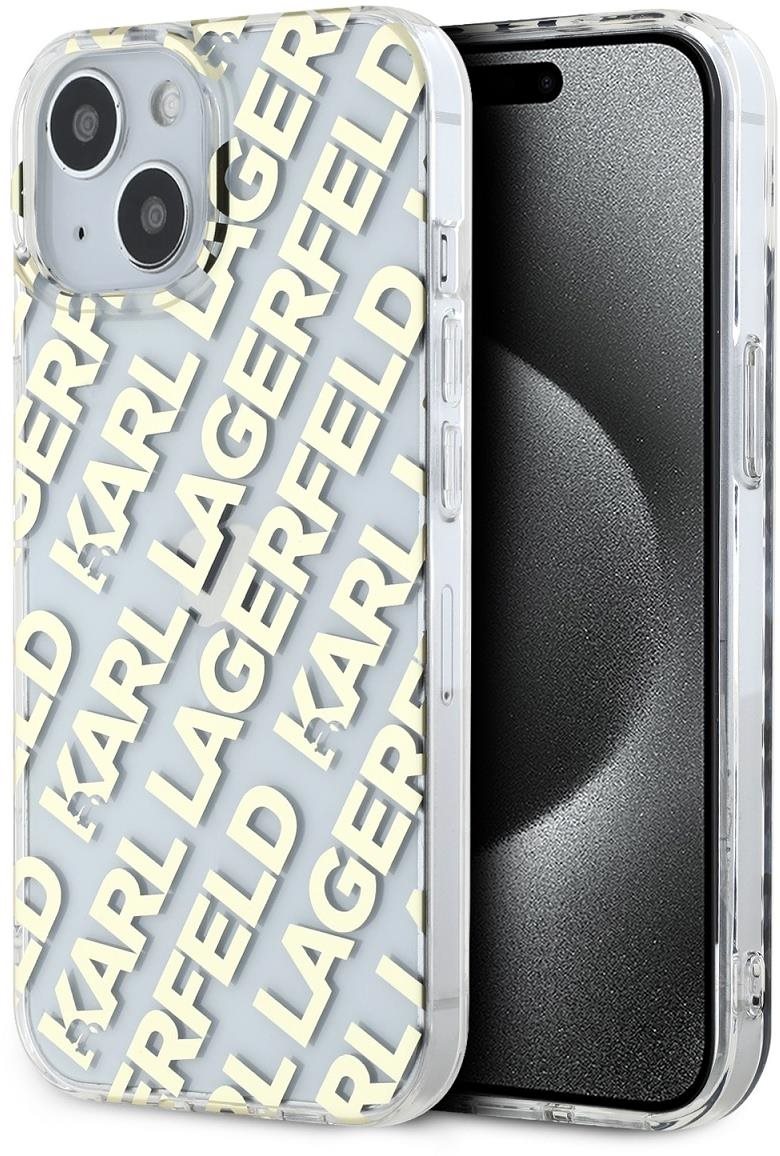 Karl Lagerfeld IML Electroplated Repeated Logo Zadní Kryt pro iPhone 15 Gold