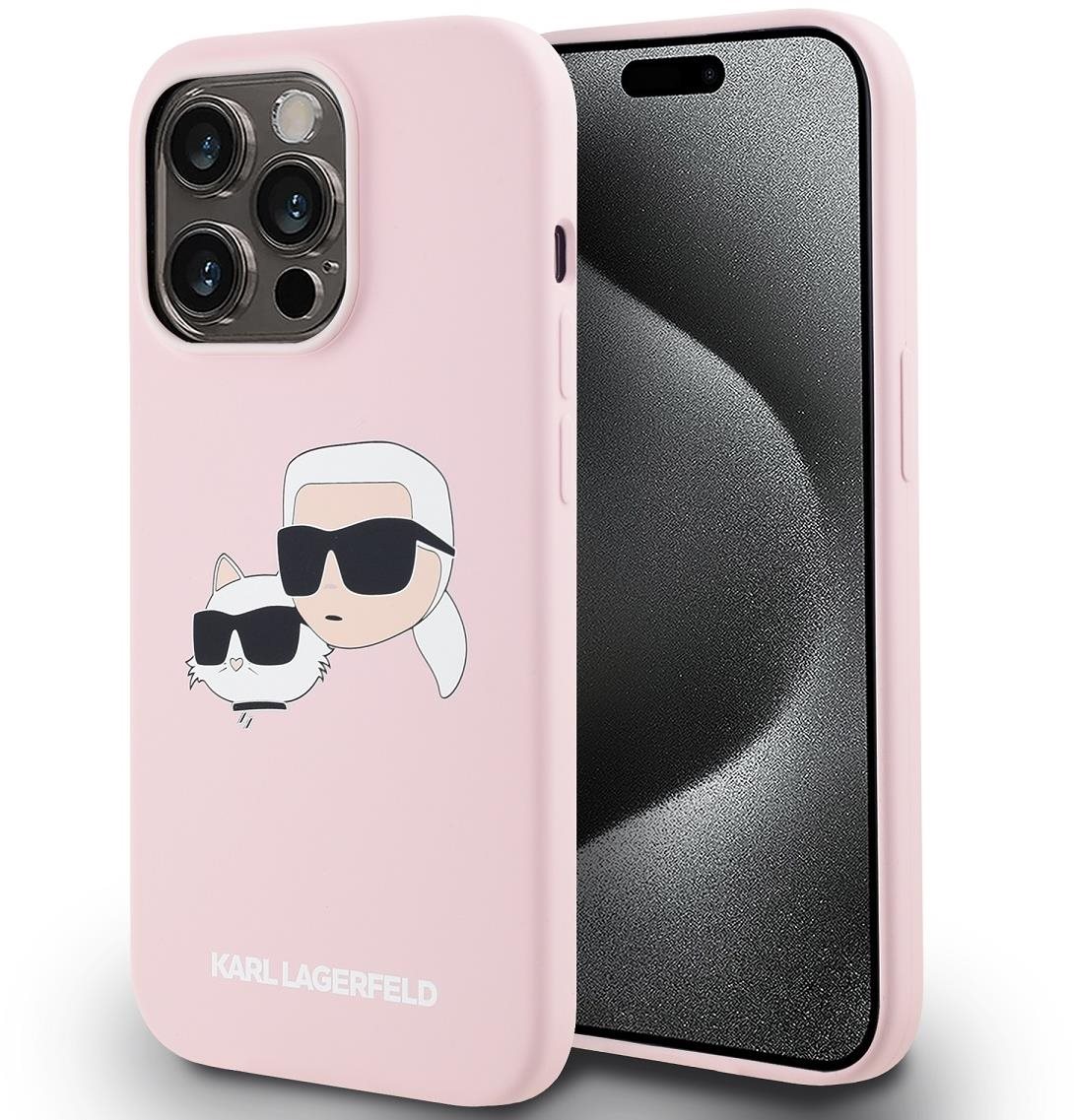 Karl Lagerfeld Liquid Silicone Double Heads MagSafe Zadní Kryt pro iPhone 14 Pro Max Pink