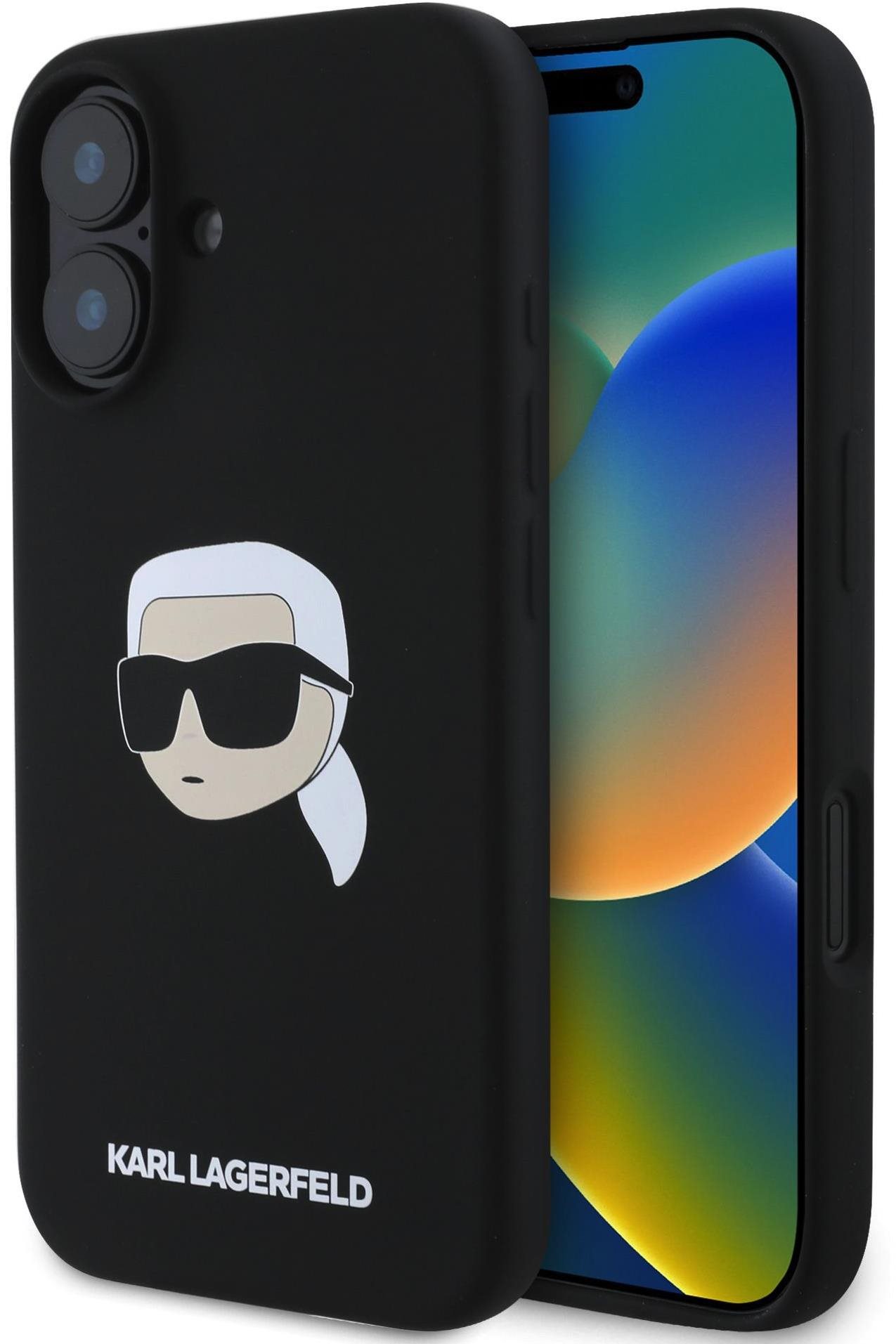 Karl Lagerfeld Liquid Silicone Karl Head MagSafe Zadní Kryt pro iPhone 16 Black
