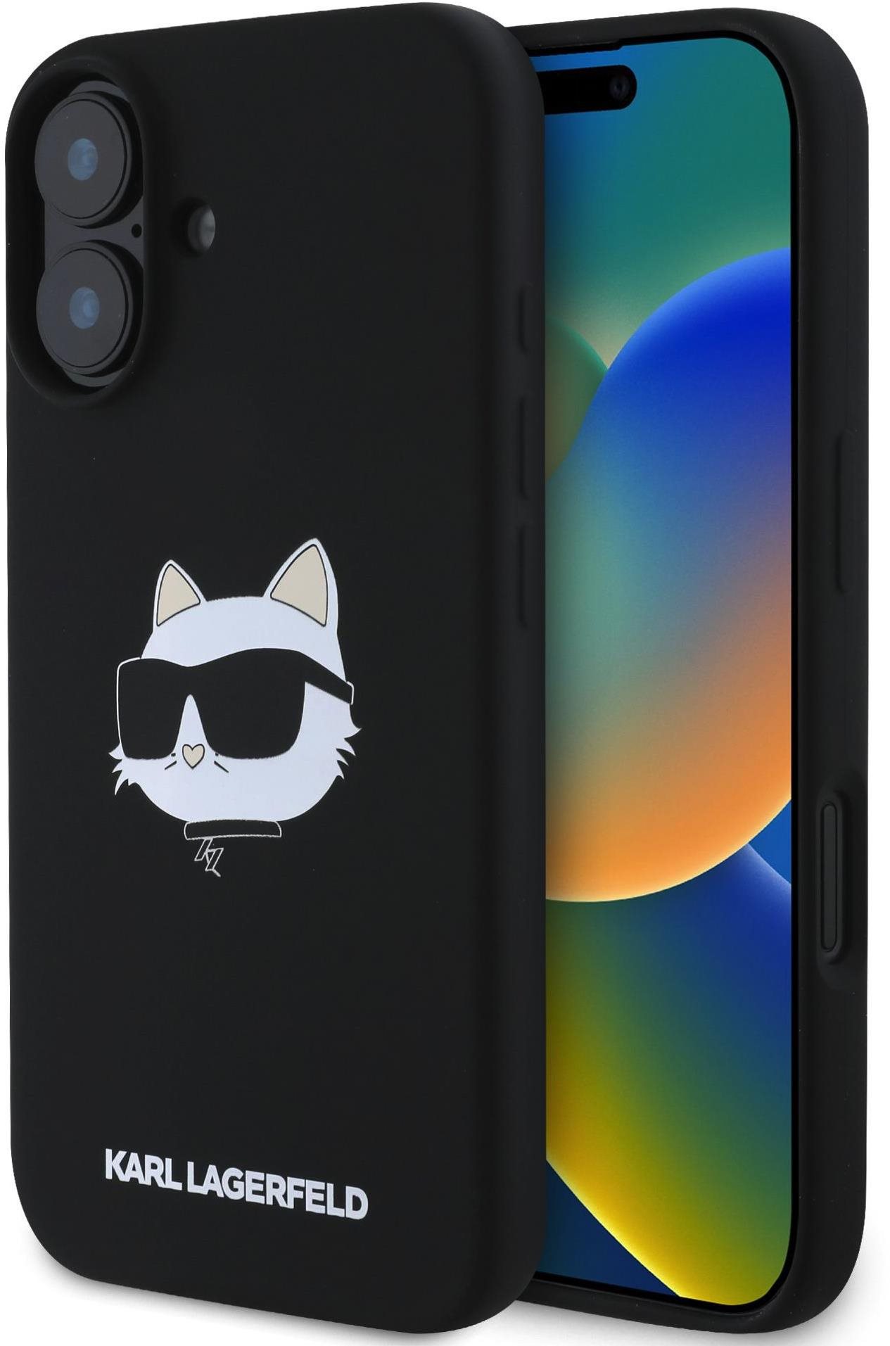 Karl Lagerfeld Liquid Silicone Choupette Head MagSafe Zadní Kryt pro iPhone 16 Black