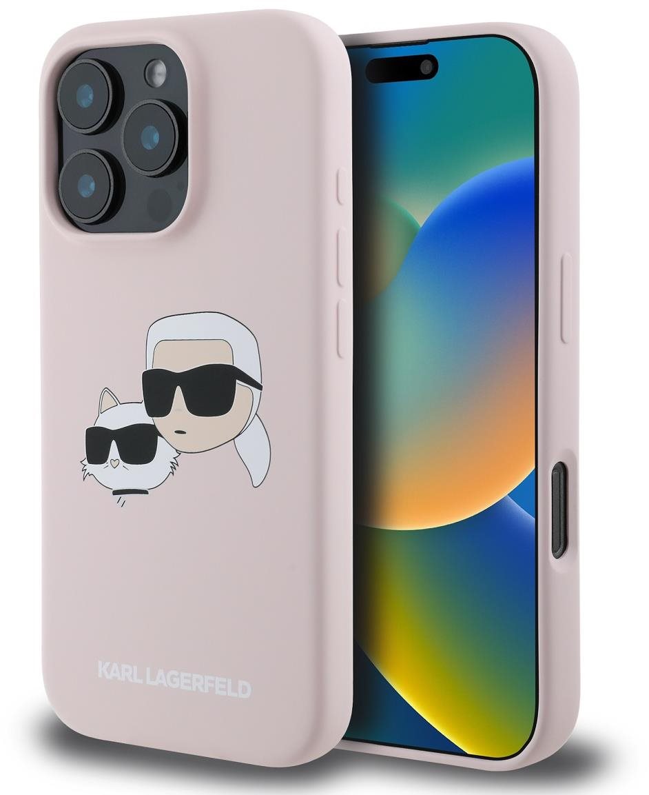 Karl Lagerfeld Liquid Silicone Double Heads MagSafe Zadní Kryt pro iPhone 16 Pro Pink