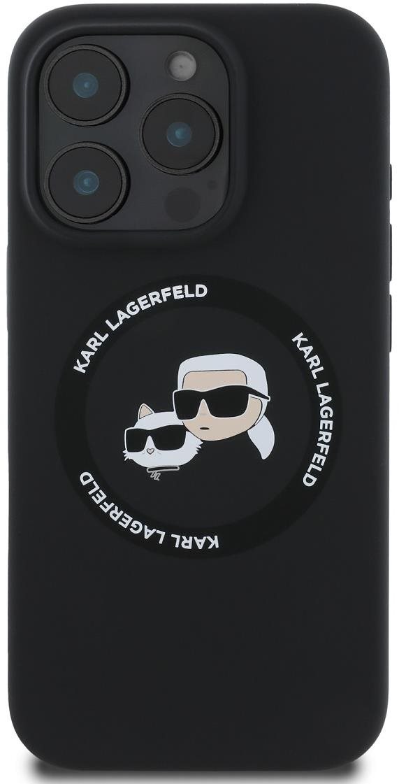Karl Lagerfeld Liquid Silicone K&CH Heads MagSafe Zadní Kryt pro iPhone 16 Pro Black