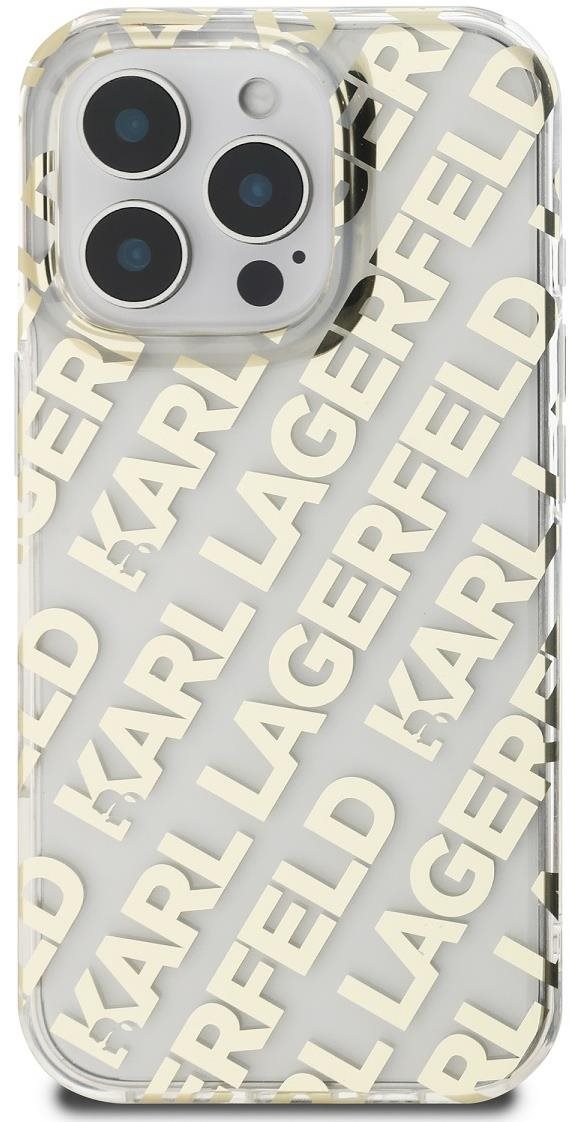 Karl Lagerfeld IML Electroplated Repeated Logo Zadní Kryt pro iPhone 16 Pro Max Gold