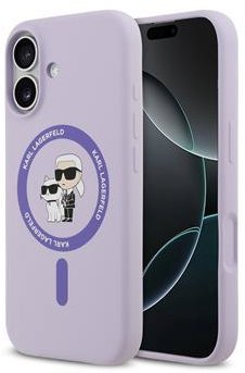 Karl Lagerfeld Liquid Silicone Karl and Choupette MagSafe Zadní Kryt pro iPhone 17 Purple