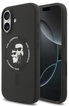 Karl Lagerfeld Liquid Silicone Karl and Choupette MagSafe Zadní Kryt pro iPhone 17 Black