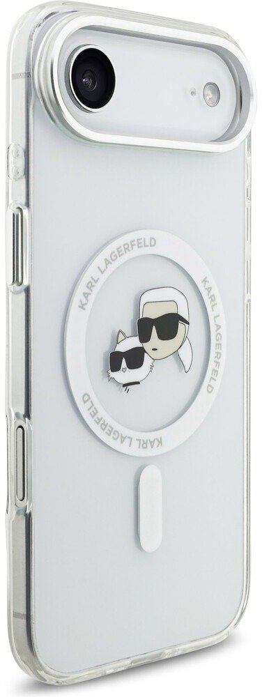 Karl Lagerfeld IML K&CH Heads Metal Frame MagSafe Zadní Kryt pro iPhone Air Transparent