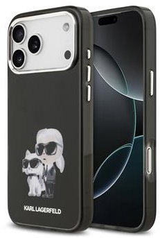 Karl Lagerfeld IML Aquarelle Karl and Choupette Zadní Kryt pro iPhone 17 Pro Max Black