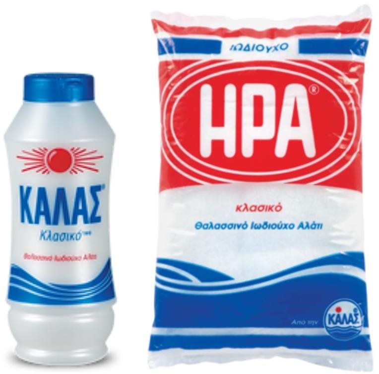 KALAS Jemná mořská sůl CLASSIC 250 g + HERA Jemná jodizovaná 1 kg