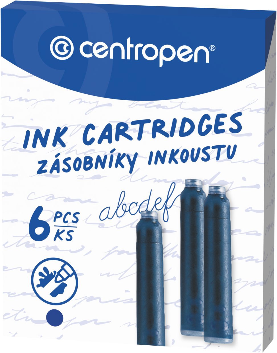 CENTROPEN inkoustová, zmizíkovatelná, modrá - balení 6 ks