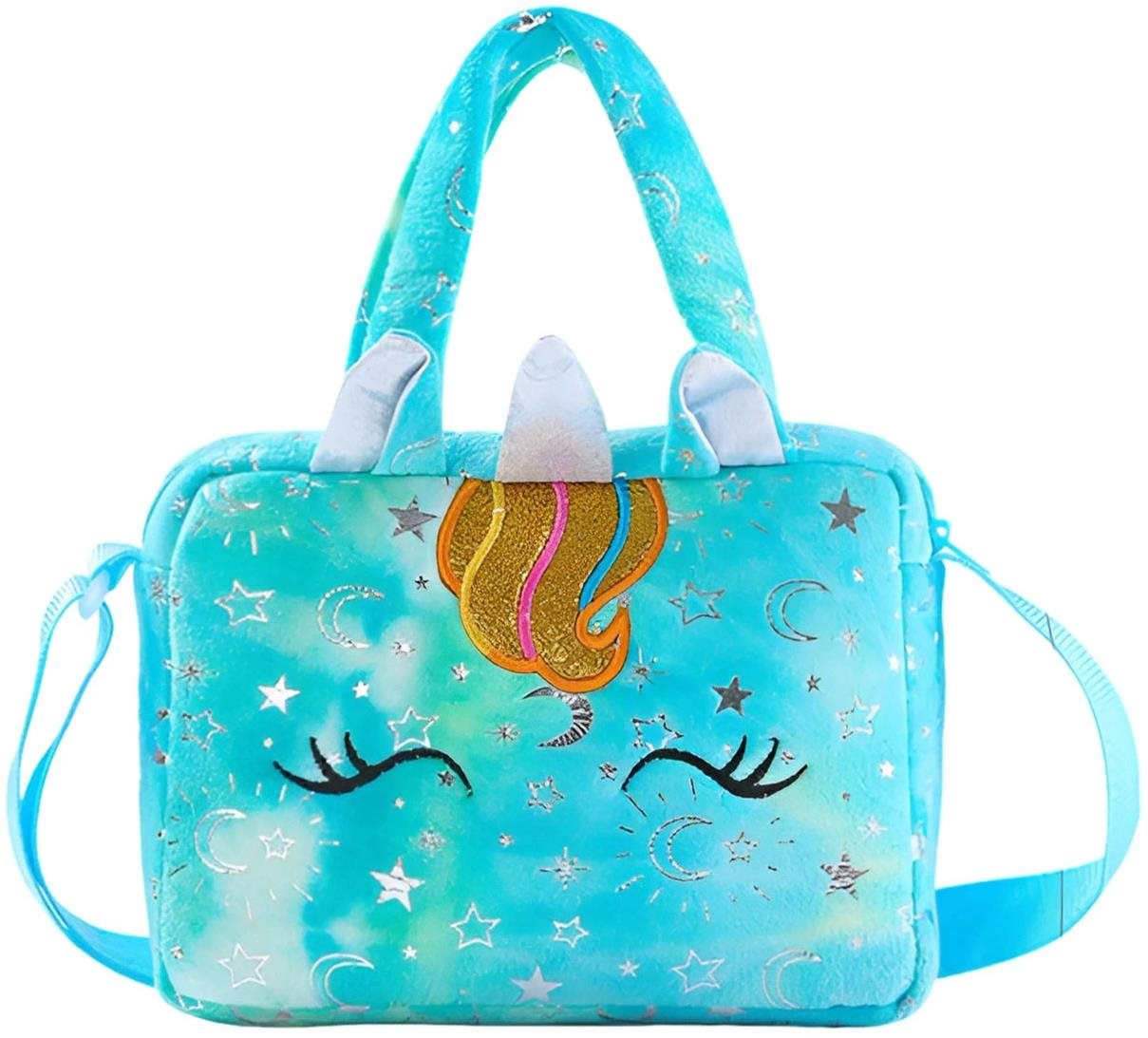 Excellent Plyšová kabelka tyrkysová - Jednorožec