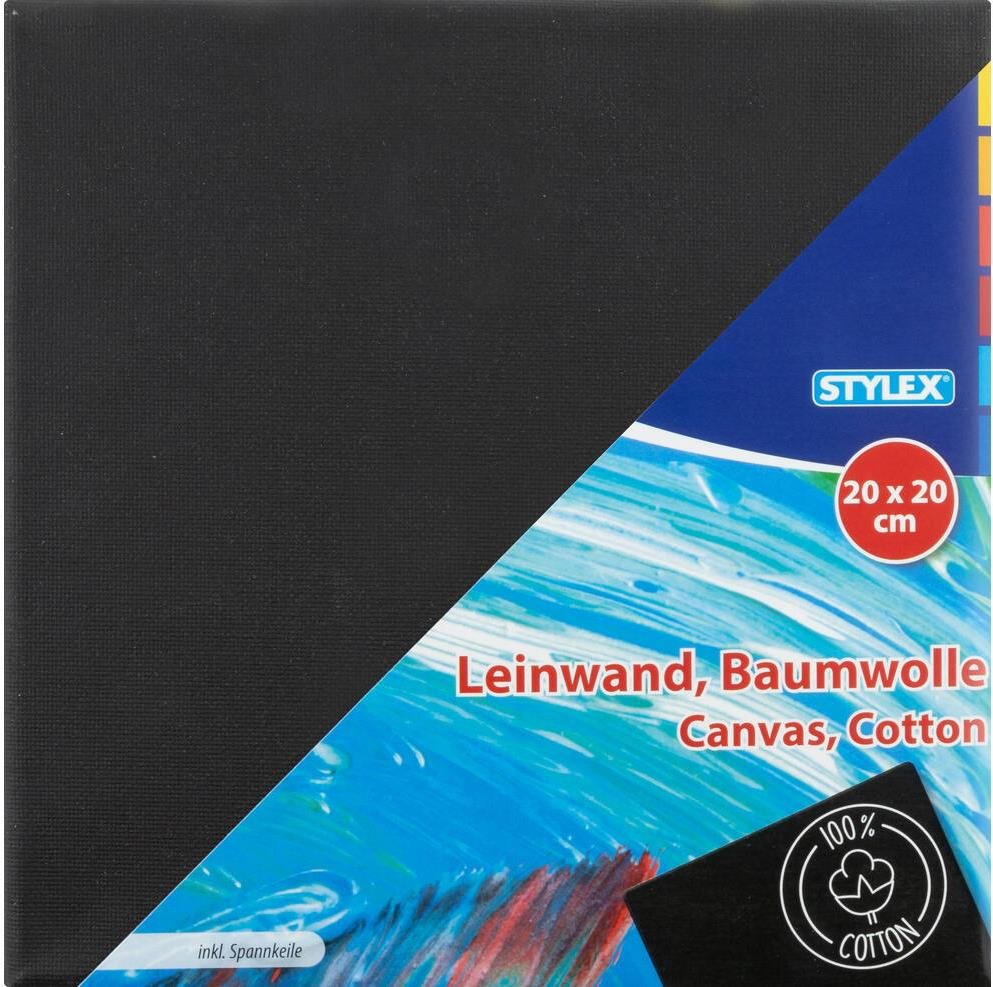 Stylex GmbH Plátno na malování černé 20 × 20 cm