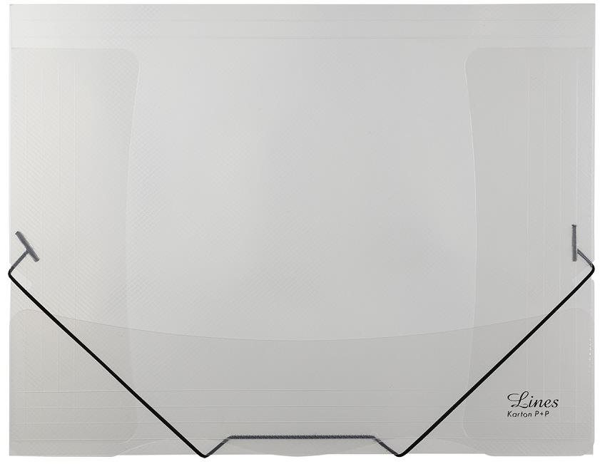 Karton P+P Sloha s gumou průhledná - Lines čirá