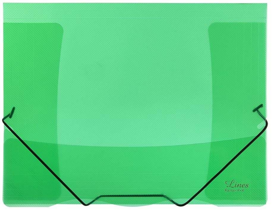 Karton P+P Sloha s gumou průhledná - Lines zelená