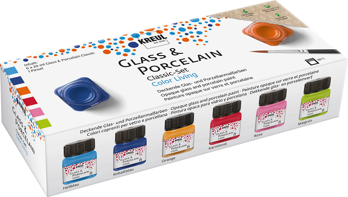 KREUL Sada barev na sklo a porcelán LIVING 6 x 20 ml