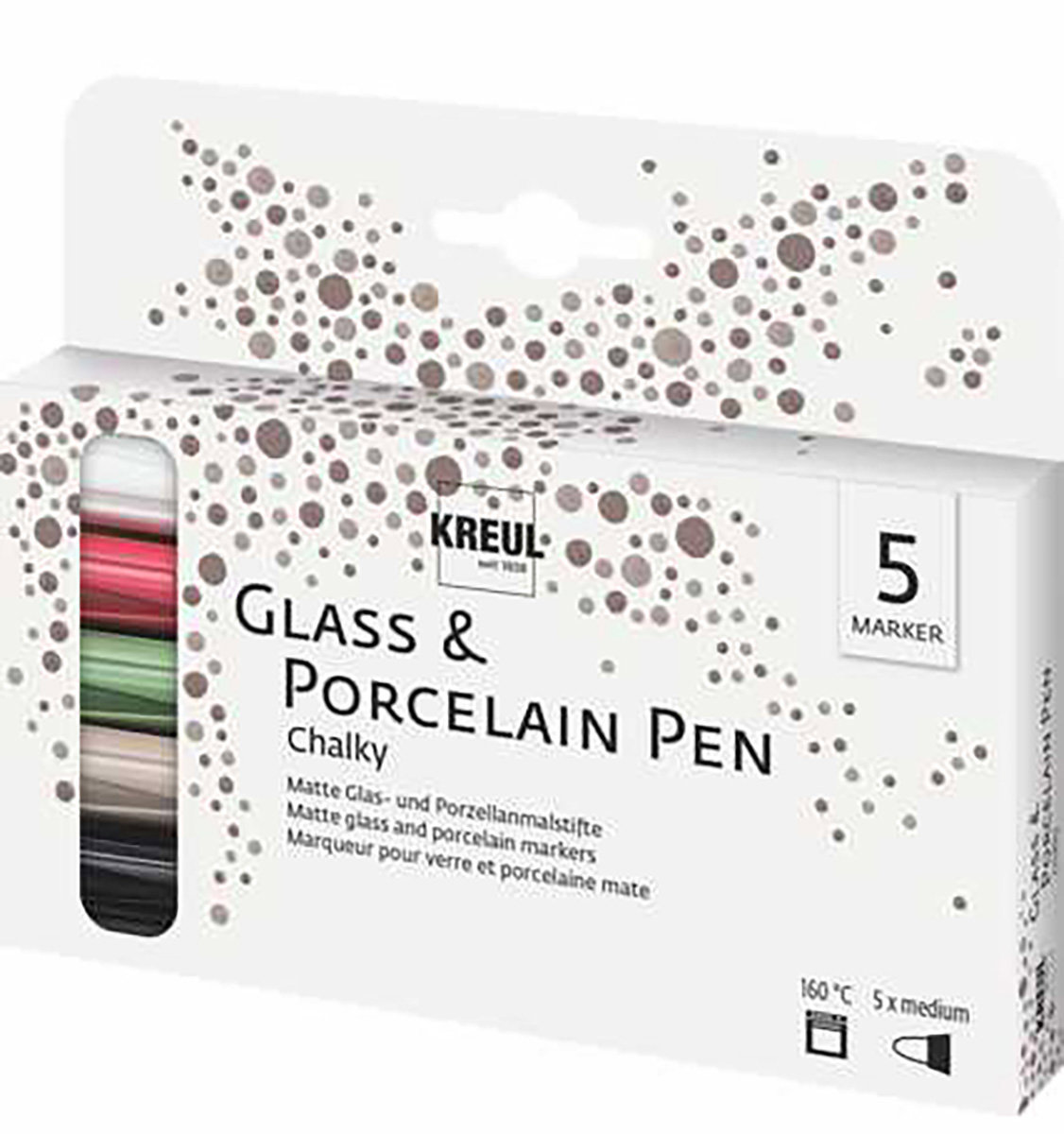 KREUL na porcelán a sklo, sada CHALKY, 5 barev