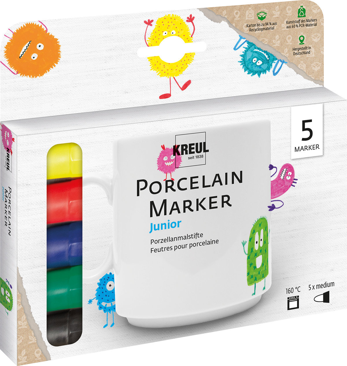 KREUL na porcelán, sada EASY, 5 barev
